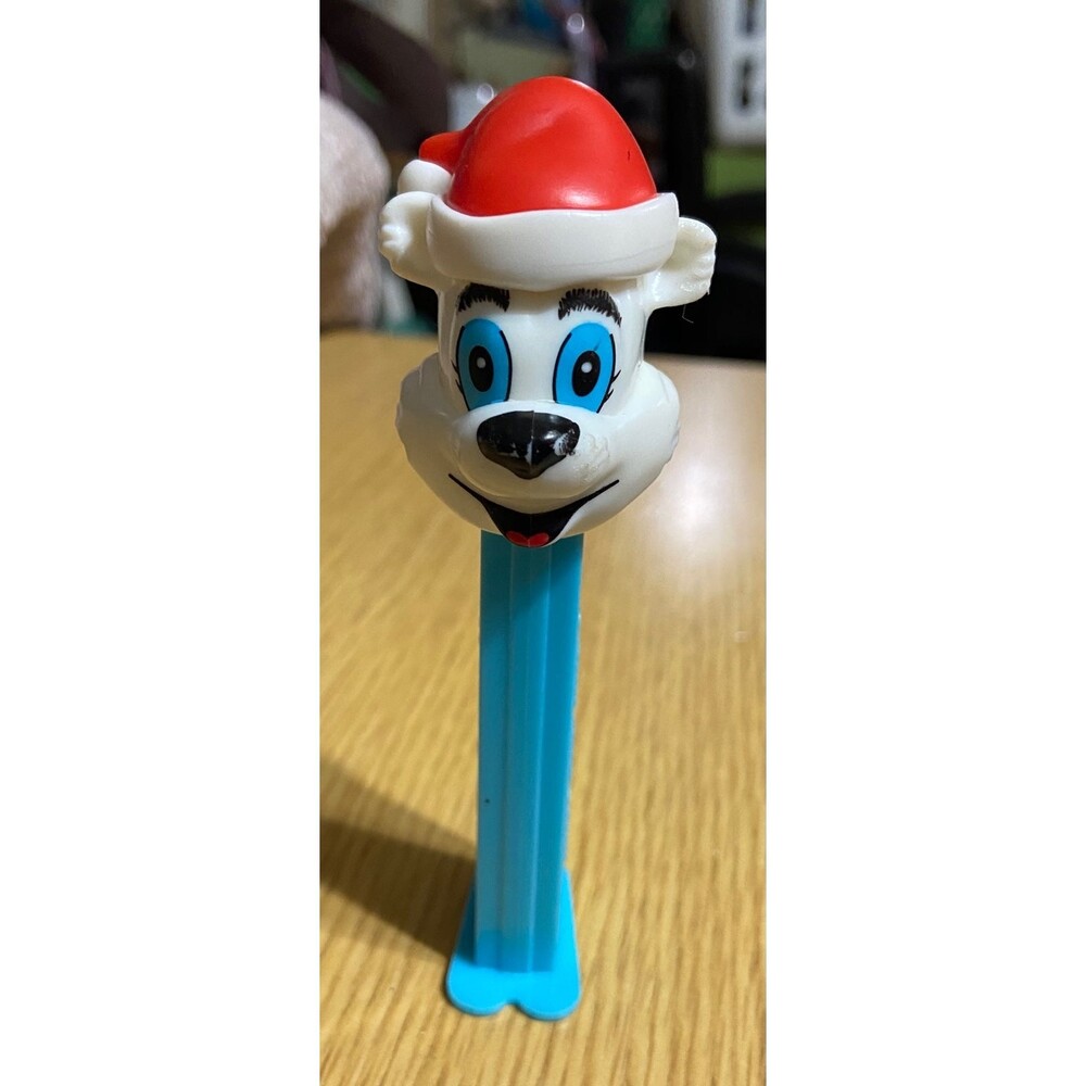 Vintage 2002 Icee Polar Bear Santa Hat Christmas Pez Dispenser